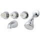 Homewerks Worldwide 210525 Tub & Shower Faucet + Showerhead, 3 Acrylic Handles, Chrome