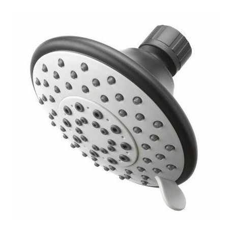Homewerks Worldwide 228628 Shower Head, Fixed Mount, 5-Settings, Brushed Nickel Plastic