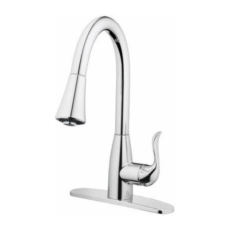 Homewerks Worldwide 239957 Kitchen Faucet With Pull-Down Spray, Single Handle, Chrome