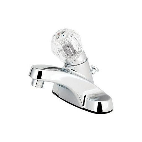 Homewerks Worldwide 242109 Lavatory Faucet With Plastic Pop Up, Single Acrylic Handle, Chrome