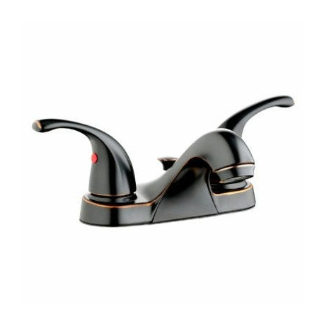 Homewerks Worldwide 242113 Centerset Lavatory Faucet With Pop-Up, 2 Zinc Lever Handles, Brushed Bronze