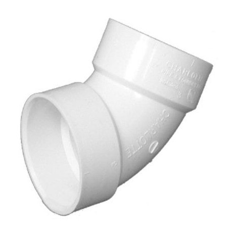 Charlotte Pipe & Foundry Company PVC 00319 0600HA Schedule 40 DWV Elbow, 60 Degree, PVC, 1-1/2 in
