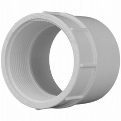 Charlotte Pipe & Foundry Company PVC 02101 1400HA Schedule 40 PVC Pressure Adapter, White, 1-1/2 in FPT