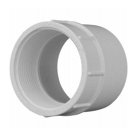 Charlotte Pipe & Foundry Company PVC 02101 1400HA Schedule 40 PVC Pressure Adapter, White, 1-1/2 in FPT