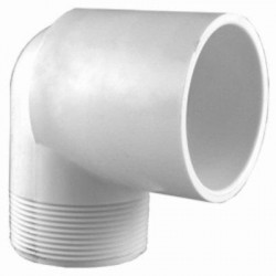 Charlotte Pipe & Foundry Company PVC 02306 1600HA Schedule 40 PVC Street Elbow, 90 Degrees, White, 2 in MPT