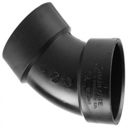 Charlotte Pipe & Foundry Company ABS 00321 1000HA ABS/DWV 45 Degree Pipe Ell, 1/8 Bend, 3 in