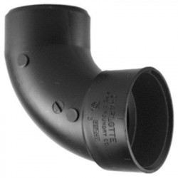 Charlotte Pipe & Foundry Company ABS 00302 1200HA ABS/DWV 90 Degree Ell, Spigot x Hub, 4 in