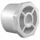 Charlotte Pipe & Foundry Company PVC 02108 1800HA Schedule 40 Pipe Reducer Bushing, Spigot x Thread, White, 1-1/2 x 1 in