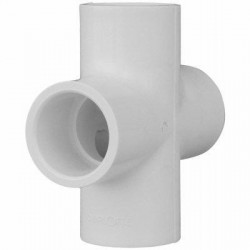 Charlotte Pipe & Foundry Company PVC 02410 0 Schedule 40 Pipe Cross, Slip x Slip x Slip x Slip, White, 1/2 in