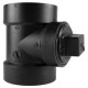 Charlotte Pipe & Foundry Company ABS 0444X 1000HA ABS/DWV Black Clean Out Pipe Tee With Plug, Hub x Hub x FPT, 3 in