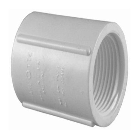 Charlotte Pipe & Foundry Company PVC 02102 0500HA Schedule 40 PVC Pressure Coupling, FIP x FIP, White, 1/2 in