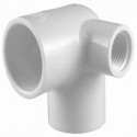 Charlotte Pipe & Foundry Company PVC 02520 0 Schedule 40 Pipe Elbow, Side Inlet, Slip x Slip x FPT, White
