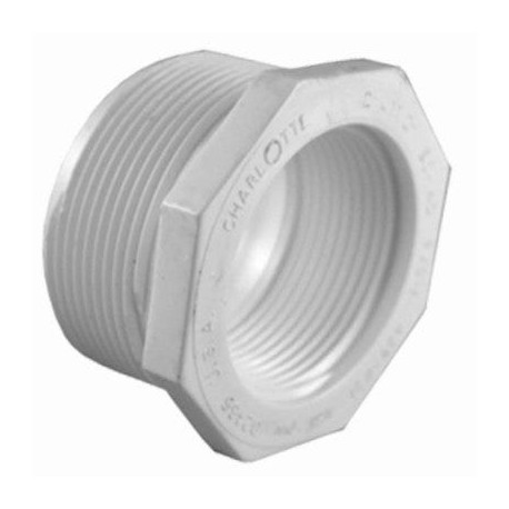 Charlotte Pipe & Foundry Company PVC 02112 2800HA Schedule 40 PVC Reducer Bushing, White, 1-1/2 x 1/2 in, MT x ft