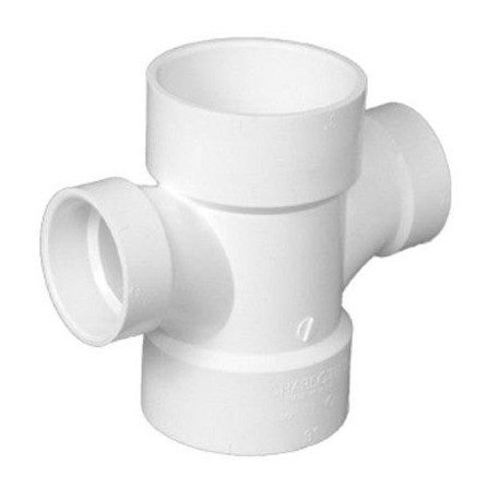 Charlotte Pipe & Foundry Company PVC 00429 Schedule 40 DWV PVC Reducing Double Sanitary Tee