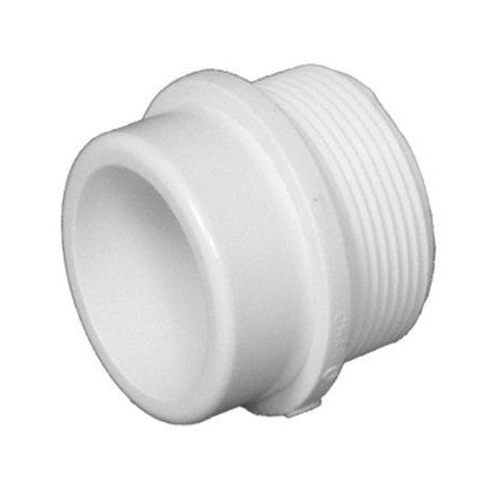 Charlotte Pipe & Foundry Company PVC 00111 1000HA Schedule 40 DWV PVC Adapter, White, 2 in Spigot x 2 in MPT