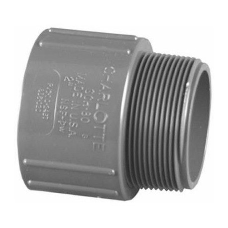 Charlotte Pipe & Foundry Company PVC 08109 1200HA Schedule 80 PVC Adapter, Slip x MPT, 1-1/4 in