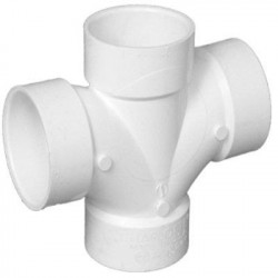 Charlotte Pipe & Foundry Company PVC 00428 0 Schedule 40 DWV PVC Double Sanitary Tee, White