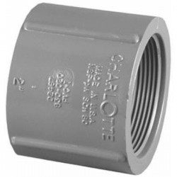 Charlotte Pipe & Foundry Company PVC 08102 Schedule 80 PVC Coupling, Gray, FPT x FPT