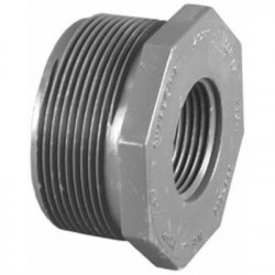 Charlotte Pipe & Foundry Company PVC 08200 2400HA Schedule 80 PVC Reducer Bushing, Gray, MPT x FPT, 1 x 3/4 in