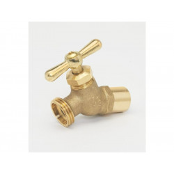 BK Products 102-534 No-Kink Hose Bibb, Brass, Dual Connection, 1/2 x 3/4-In.