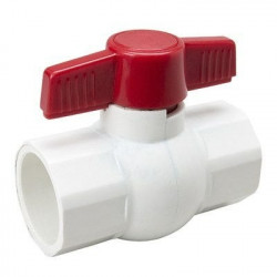 BK Products 107-636 Solvent Ball Valve, White PVC, 1-1/4-In.