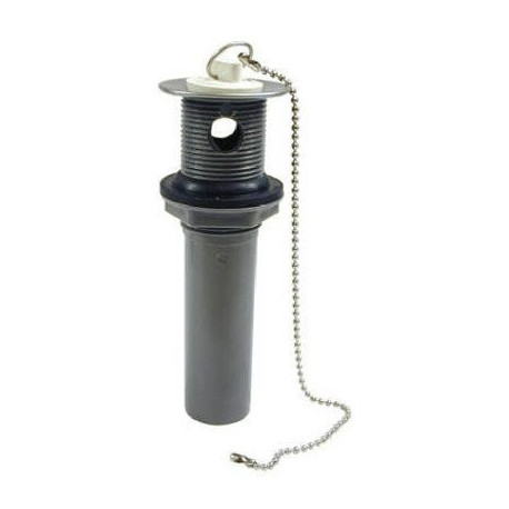 B&K LLC 134-102RP PVC Pull-Out Plug With Chain & Stopper, 1-1/4 x 5-In.