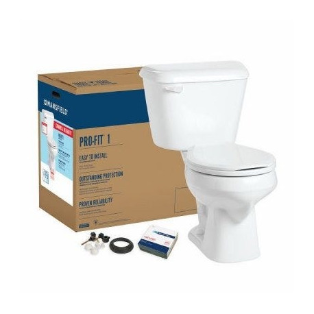 Mansfield 4130CTK Complete Toilet-To-Go Kit, Low-Flow, White, Round Bowl