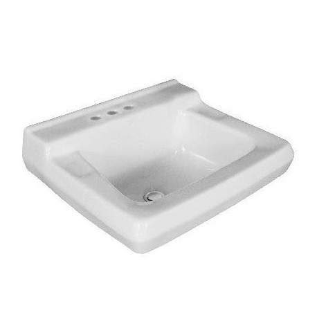Mansfield 1917C Commercial Wall-Mount Lavatory Sink, White, 19.75 x 16.75 in.