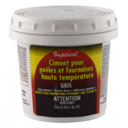 Imperial KK0068-A Hi-Temperature Stove/Furnace Cement, Gray, 8-oz.