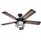 Hunter Fan Company 59135 Key Biscayne Outdoor Ceiling Fan with Light 54 in.