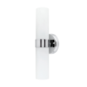 Globe Electric 50769 Champagne 2-Light Chrome Vanity Light with White Opal Glass Shades
