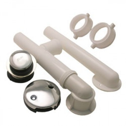 Larsen Supply Co 03-4955 Chrome Plate PVC Waste And Overflow Tip Toe 1-1/2"