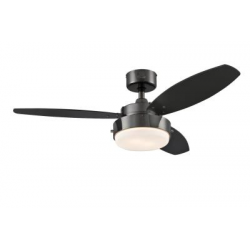 Westinghouse 72215 42" Alloy Indoor Ceiling Fan w/ LED Light Fixture, Gun Metal, Black, Graphite, Opal Frosted Glass