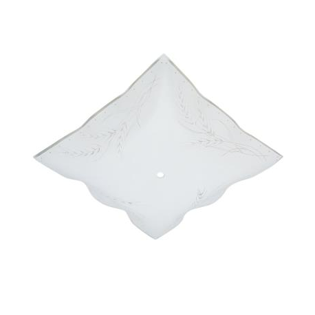 Westinghouse 81800 Clear Wheat Design on White Ruffled Edge Glass Diffuser, 12"