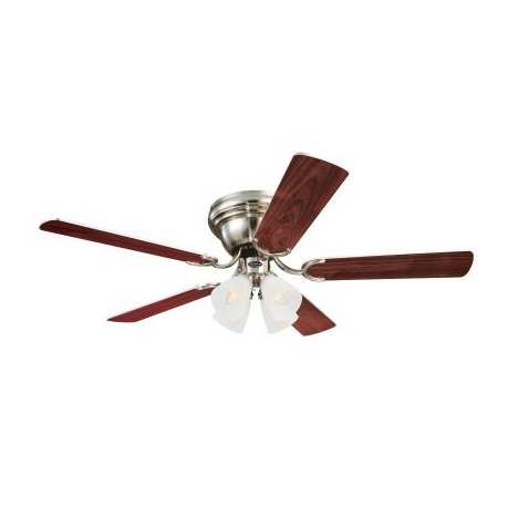 Westinghouse 72320 Contempra IV Indoor Ceiling Fan w/ Dimmable LED Light Fixture, Brushed Nickel, 52"