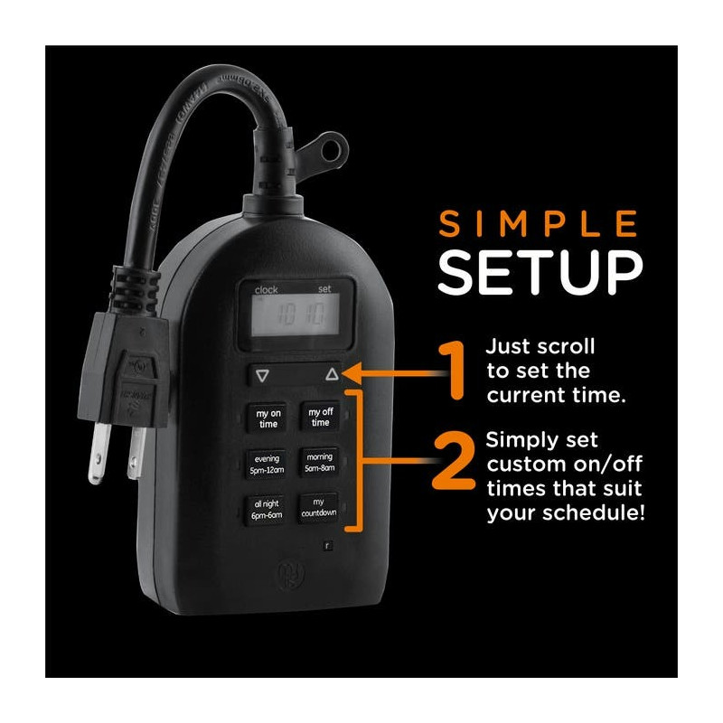 Jasco 26898P2 MyTouchSmart Indoor/Outdoor PlugIn Simple Digital Timer
