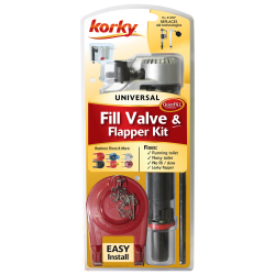 Korky 818MP QuietFILL Platinum Toilet Fill Valve & 2" Toilet Flapper Kit