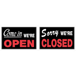 Hillman 839916 Come in We are Open / Sorry We are Closed Sign, (8" X 12")