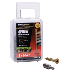 Hillman 116825 One Flat Exterior Bronze Multi Material Screws, (8 X 1-1/4") 195 Pack
