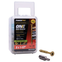 Hillman 116826 One Flat Exterior Bronze Multi Material Screws, (8 X 1-1/2") 164 Pack