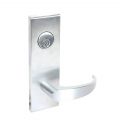 Pamex MS-EYM Single Cylender Mortise Lock w/Escutcheon Plate, Satin Chrome