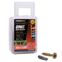 Hillman 116855 One Flat Exterior Bronze Multi Material Screws, (1/4" X 1-3/4") 57 Pack