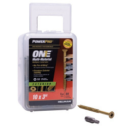 Hillman 116847 One Flat Exterior Bronze Multi Material Screws, (10 X 3") 64 Pack
