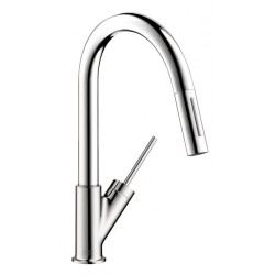 Axor 10824001 Starck 2-Spray Prep Kitchen Faucet, Pull-Down