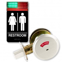 Heads Up Lock Standard Model, Restroom Sign, Complete Kit (Includes Deadbolt with Smart Sensor)
