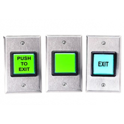 Dortronics 5215 Series Illuminated Square Push Button w/ Green Cap, 1-1/2"