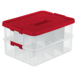 Sterilite 14276604 Stack & Carry - 2 Layer Ornament Box
