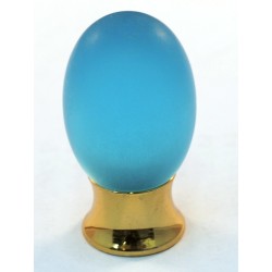 Cal Crystal 101-CM Athens Collection Polyester Colored Oval Knob with Solid Brass Base