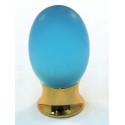 Cal Crystal 101-CM Athens Collection Polyester Colored Oval Knob with Solid Brass Base