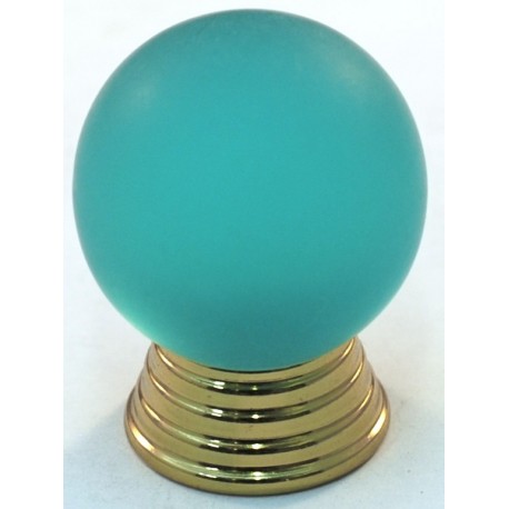 Cal Crystal Cal Crystal 106-CM018pb 106-CM Athens Collection Polyester Sphere Knob with Solid Brass Base